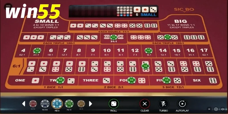 Cách Sicbo cược tổng điểm Win55 được thực hiện